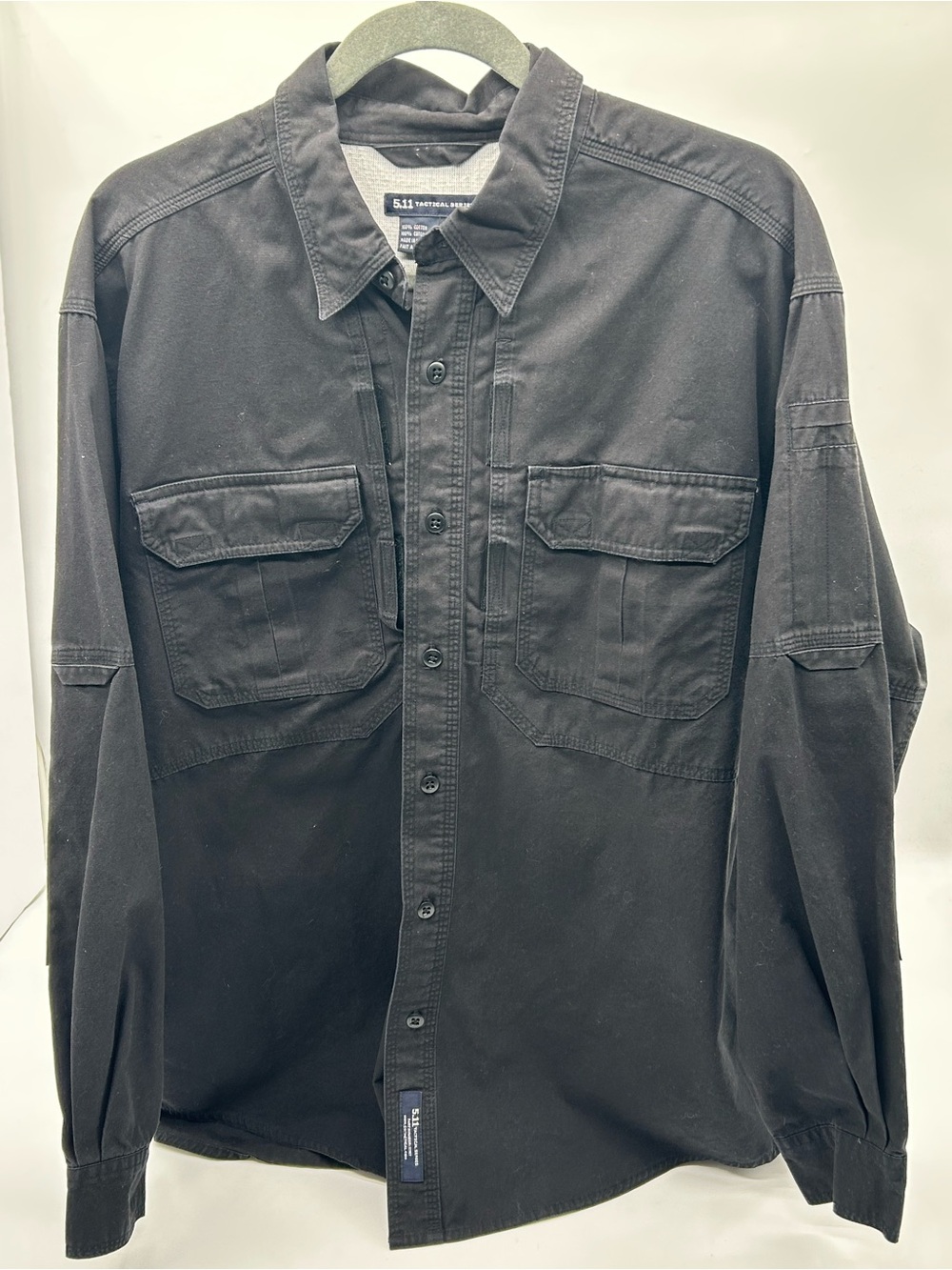 5.11 Tactical Black Long-Sleeve Button-Down Tac Lite Pro Large